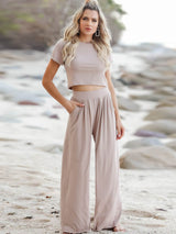 Short Sleeve T-Shirt and Wide Leg Pants Set king-general-store-5710.myshopify.com