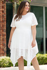 Plus Size Round Neck Short Sleeve Lace Trim Dress king-general-store-5710.myshopify.com