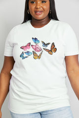 Simply Love Full Size Butterfly Graphic Cotton Tee king-general-store-5710.myshopify.com