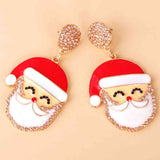 Rhinestone Alloy Santa Earrings king-general-store-5710.myshopify.com