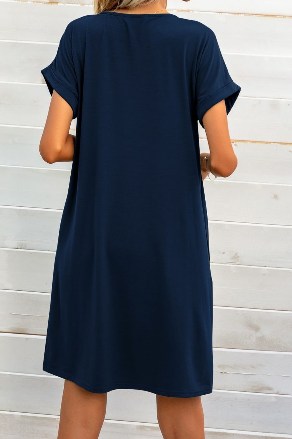 Scoop Neck Short Sleeve Pocket Dress king-general-store-5710.myshopify.com