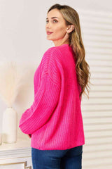 Woven Right Rib-Knit Open Front Drop Shoulder Cardigan king-general-store-5710.myshopify.com