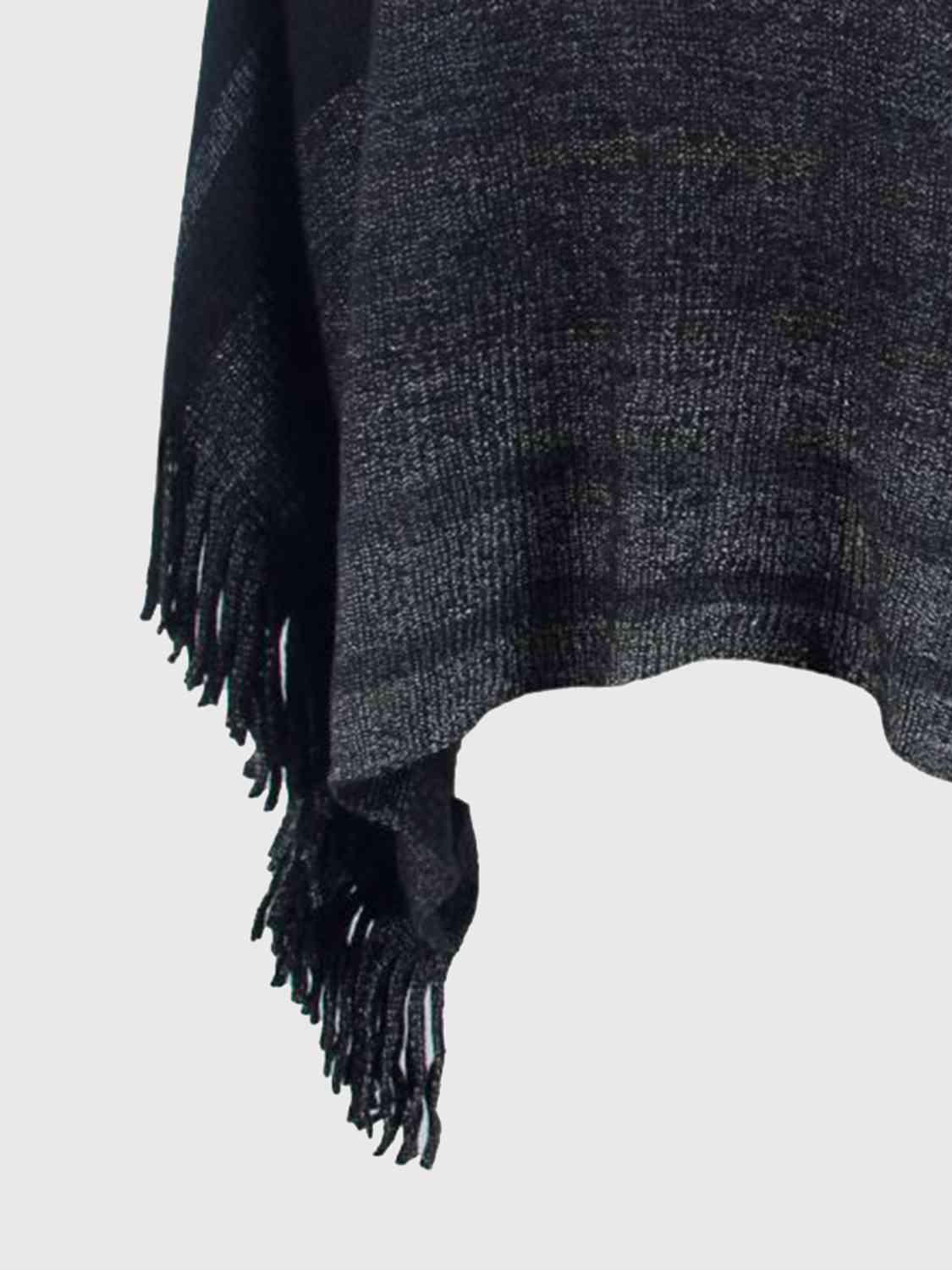 Striped Boat Neck Poncho with Fringes king-general-store-5710.myshopify.com