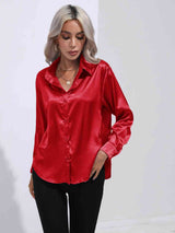 Collared Neck Buttoned Long Sleeve Shirt king-general-store-5710.myshopify.com