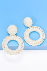 Round Shape Raffia Grass Dangle Earrings king-general-store-5710.myshopify.com