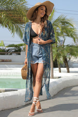 Floral Slit Half Sleeve Cover-Up king-general-store-5710.myshopify.com