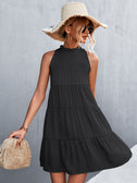 Tie Back Mock Neck Tiered Dress king-general-store-5710.myshopify.com