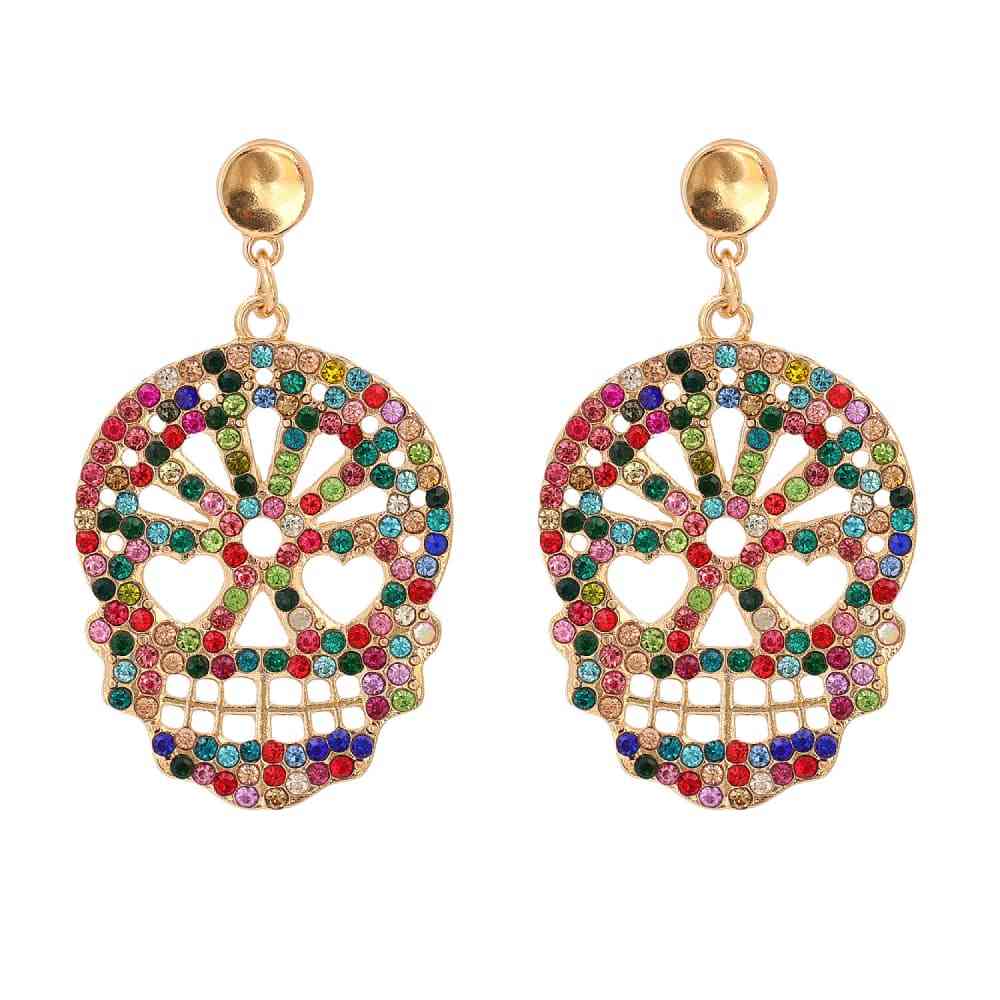 Skull Rhinestone Alloy Earrings king-general-store-5710.myshopify.com