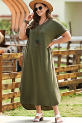 Plus Size V-Neck Short Sleeve Maxi Dress king-general-store-5710.myshopify.com