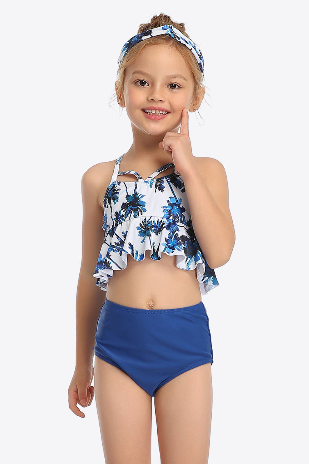 Botanical Print Crisscross Ruffled Two-Piece Swim Set king-general-store-5710.myshopify.com