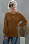 Double Take Tied Balloon Sleeve Round Neck Sweater king-general-store-5710.myshopify.com