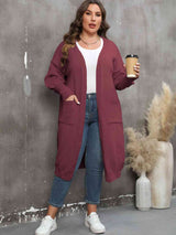 Plus Size Long Sleeve Pocketed Cardigan king-general-store-5710.myshopify.com