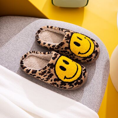 Melody Smiley Face Leopard Slippers king-general-store-5710.myshopify.com