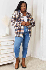 Double Take Plaid Button Front Shirt Jacket with Breast Pockets king-general-store-5710.myshopify.com