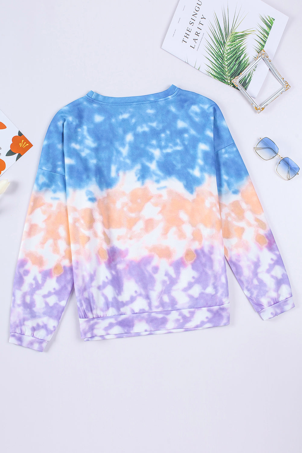 Tie-Dye Drop Shoulder Round Neck Sweatshirt king-general-store-5710.myshopify.com