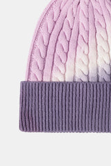 Contrast Tie-Dye Cable-Knit Cuffed Beanie king-general-store-5710.myshopify.com