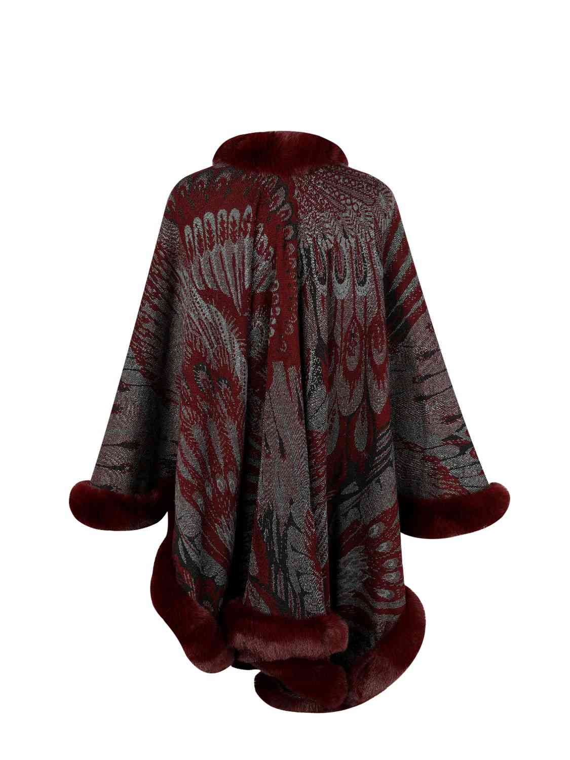 Printed Open Front Poncho king-general-store-5710.myshopify.com