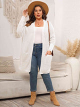 Plus Size Open Front Cardigan With Pockets king-general-store-5710.myshopify.com