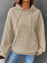 Textured Drawstring Drop Shoulder Hoodie king-general-store-5710.myshopify.com