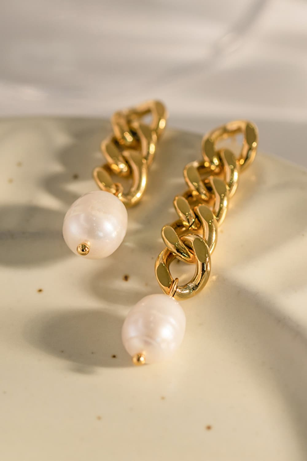 Stainless Steel Pearl Asymmetrical Earrings king-general-store-5710.myshopify.com