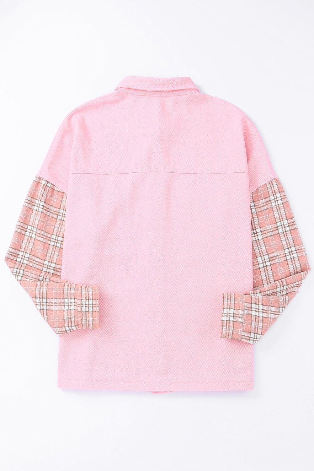 Plaid Raw Trim Shacket king-general-store-5710.myshopify.com