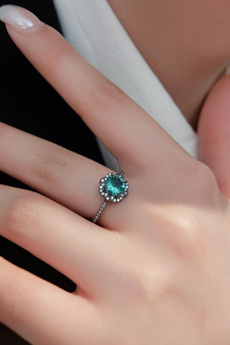 Paraiba Tourmaline Flower Shape Ring king-general-store-5710.myshopify.com