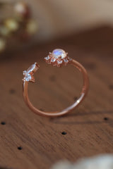 Moonstone 18K Rose Gold-Plated Open Ring king-general-store-5710.myshopify.com