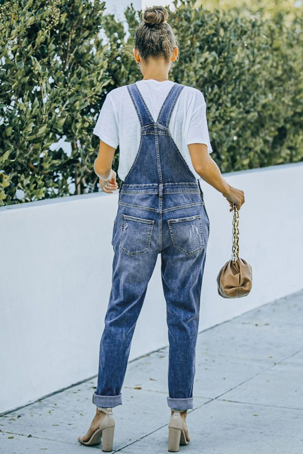 Pocketed Distressed Denim Overalls king-general-store-5710.myshopify.com