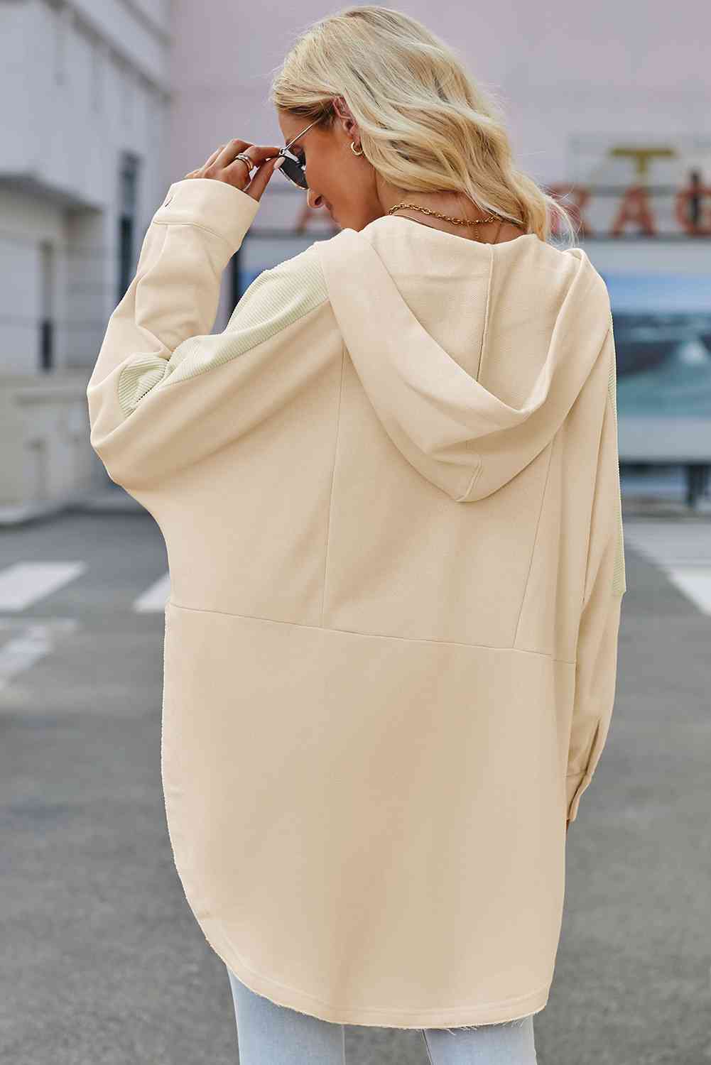 Long Sleeve Buttoned Hoodie with Pockets king-general-store-5710.myshopify.com