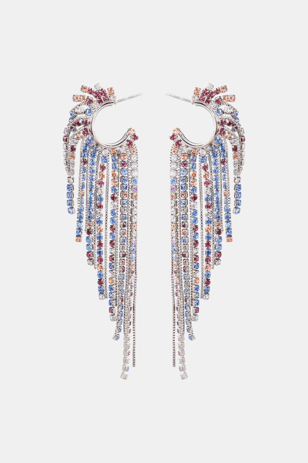 Fringed Rhinestone Zinc Alloy Dangle Earrings king-general-store-5710.myshopify.com