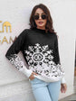 Snowflake Pattern Mock Neck Sweater king-general-store-5710.myshopify.com