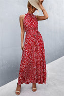 Printed Sleeveless Tie Waist Maxi Dress king-general-store-5710.myshopify.com