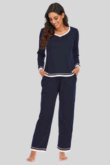 V-Neck Top and Pants Lounge Set king-general-store-5710.myshopify.com