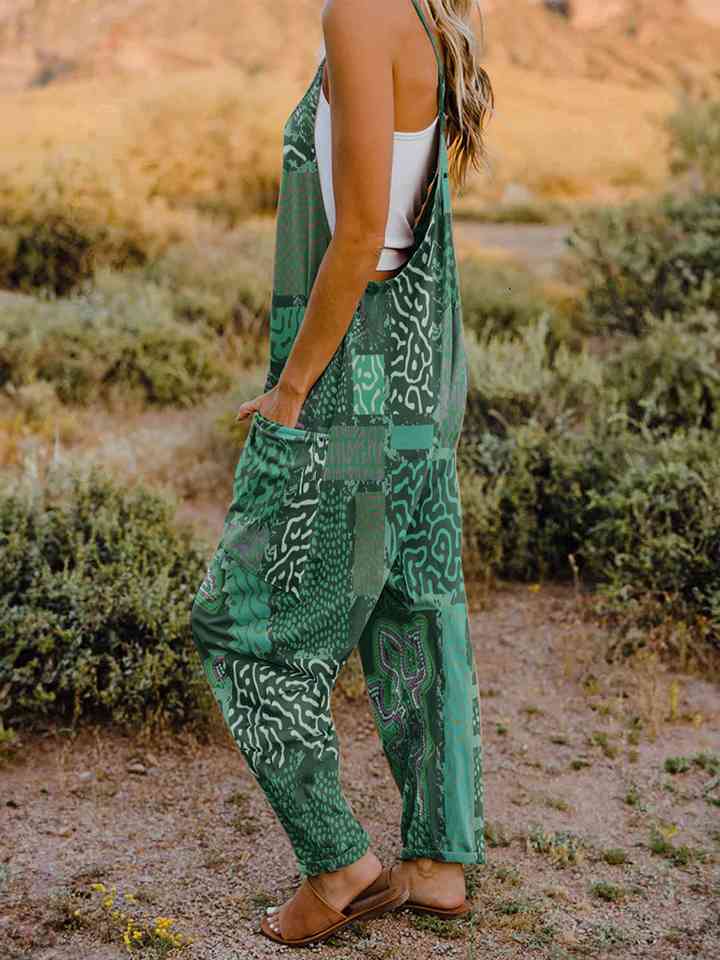 Full Size Printed V-Neck Sleeveless Jumpsuit king-general-store-5710.myshopify.com