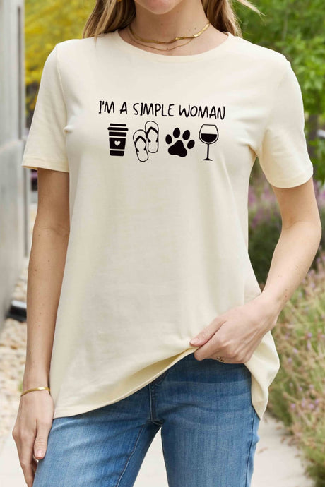 Simply Love Full Size I'M A  SIMPLE WOMAN Graphic Cotton Tee king-general-store-5710.myshopify.com