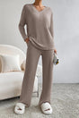 Ribbed V-Neck Top and Pants Set king-general-store-5710.myshopify.com