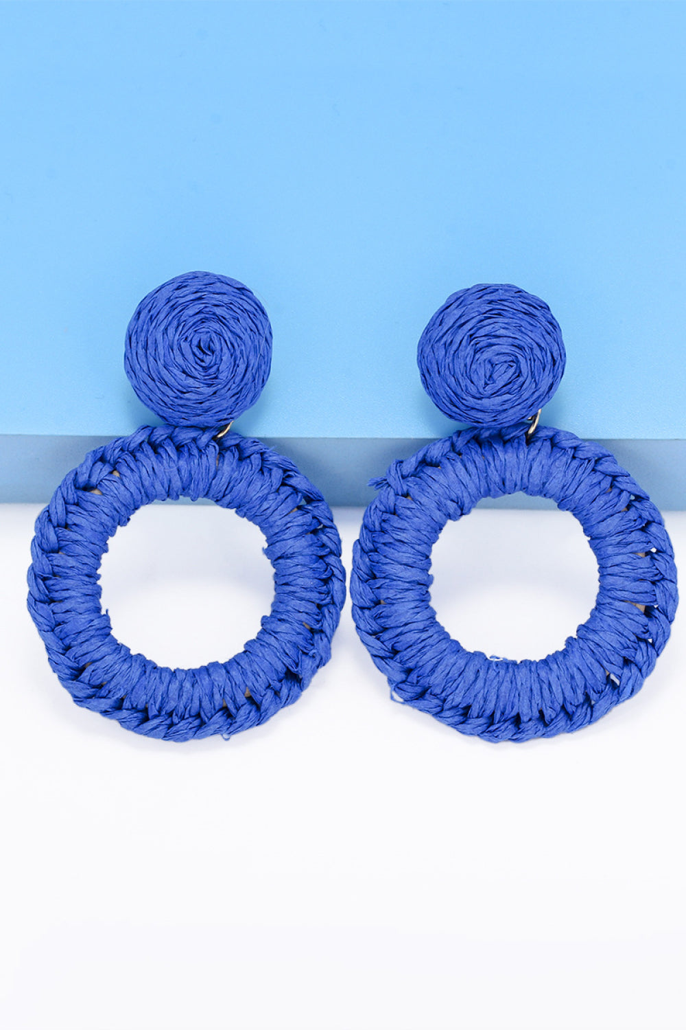 Round Shape Raffia Grass Dangle Earrings king-general-store-5710.myshopify.com