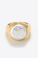 Pearl 18K Gold-Plated Alloy Ring king-general-store-5710.myshopify.com