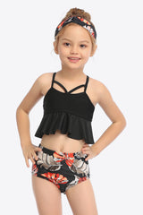 Botanical Print Crisscross Ruffled Two-Piece Swim Set king-general-store-5710.myshopify.com