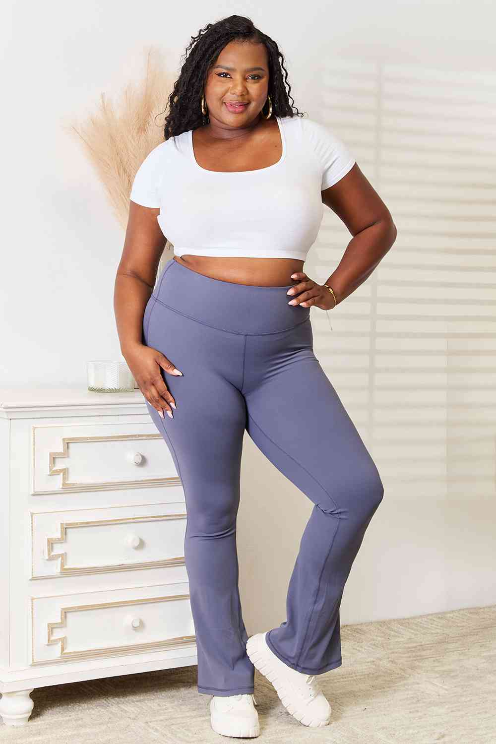 Basic Bae Wide Waistband Bootcut Sports Pants king-general-store-5710.myshopify.com