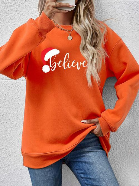 BELIEVE Graphic Long Sleeve Sweatshirt king-general-store-5710.myshopify.com