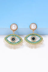 Evil Eye Shape Rhinestone Zinc Alloy Synthetic Dangle Earrings king-general-store-5710.myshopify.com