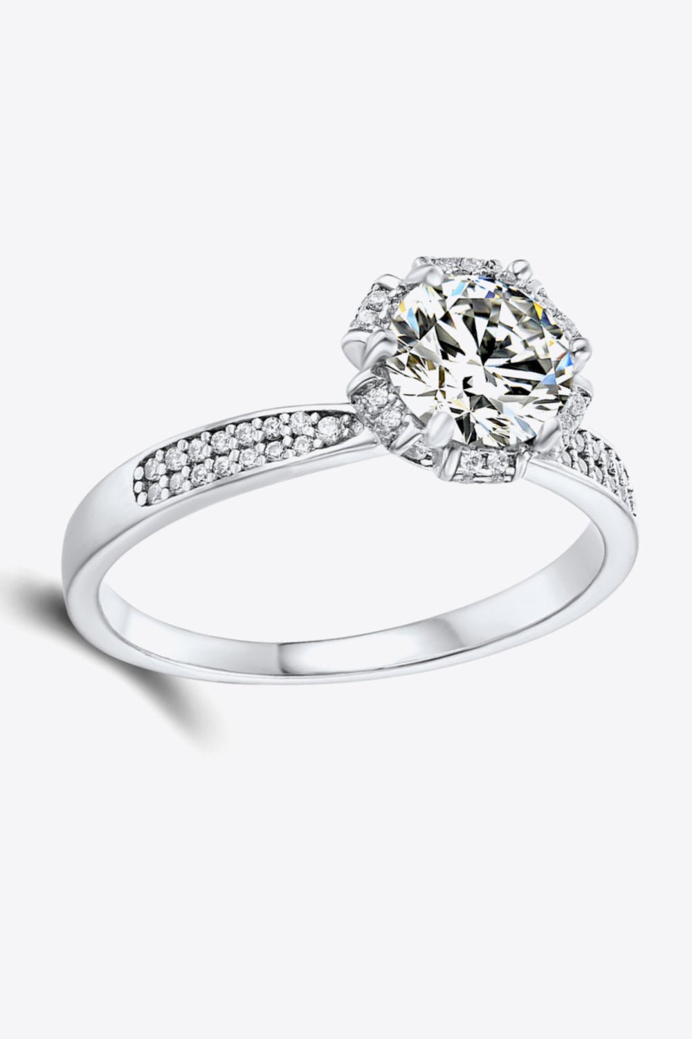 925 Sterling Silver 1 Carat Moissanite Ring - Kings Crown Jewel Boutique