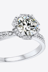 925 Sterling Silver 1 Carat Moissanite Ring - Kings Crown Jewel Boutique
