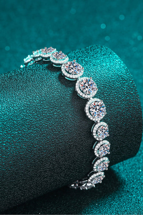 925 Sterling Silver 10.4 Carat Moissanite Bracelet - Kings Crown Jewel Boutique