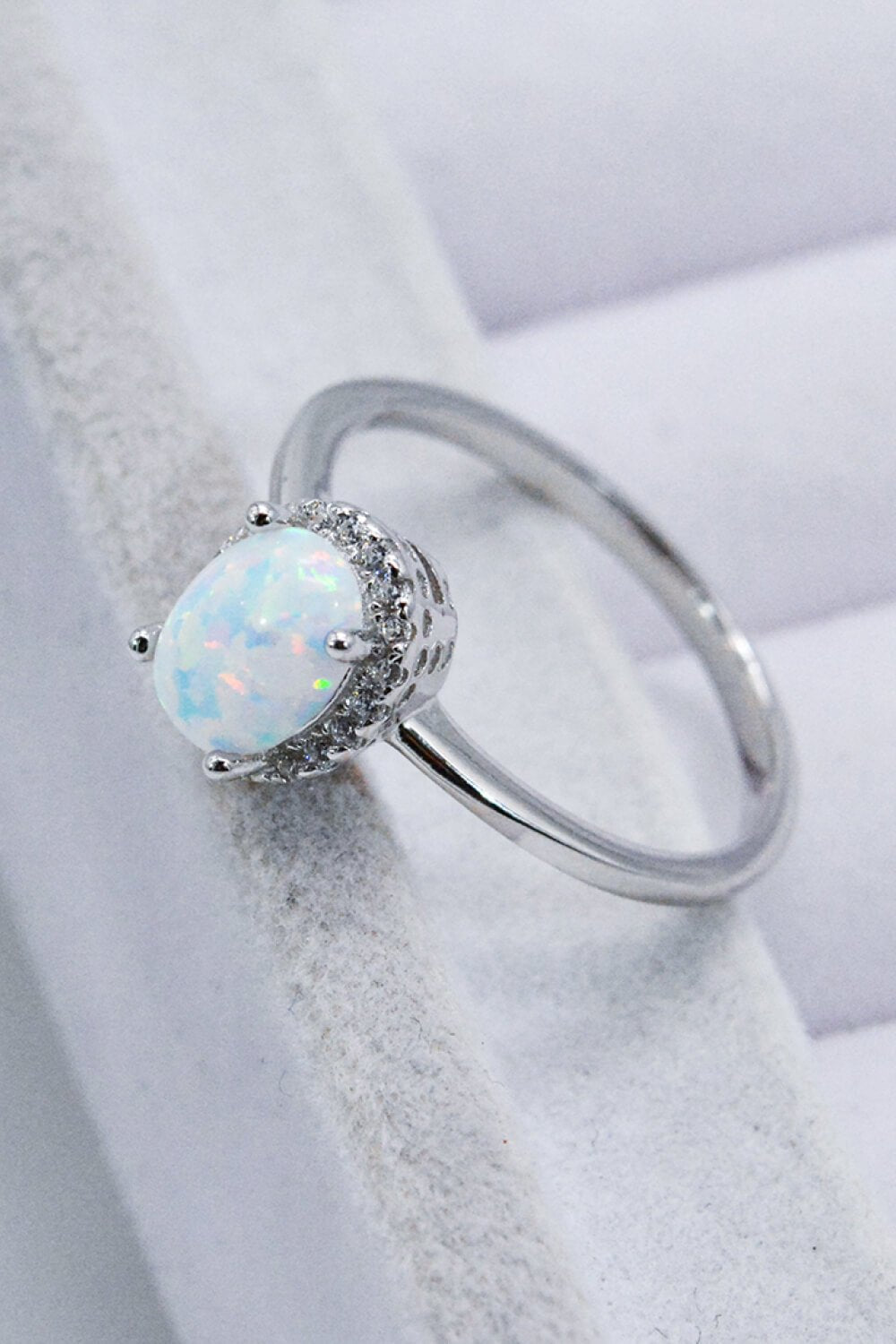 925 Sterling Silver 4-Prong Opal Ring - Kings Crown Jewel Boutique