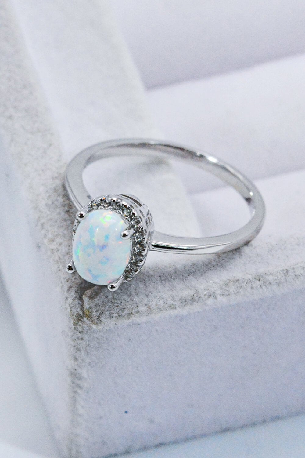 925 Sterling Silver 4-Prong Opal Ring - Kings Crown Jewel Boutique