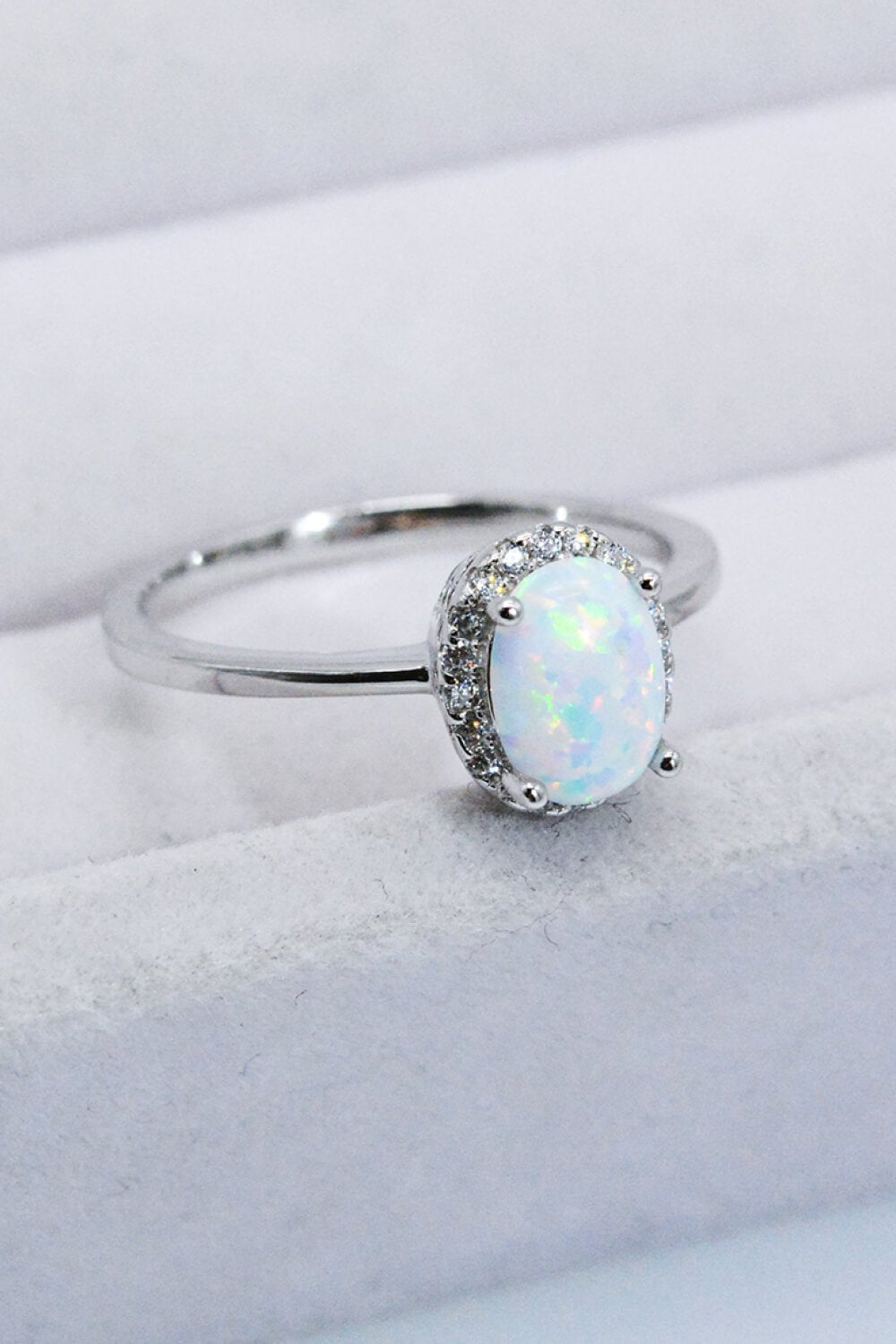 925 Sterling Silver 4-Prong Opal Ring - Kings Crown Jewel Boutique