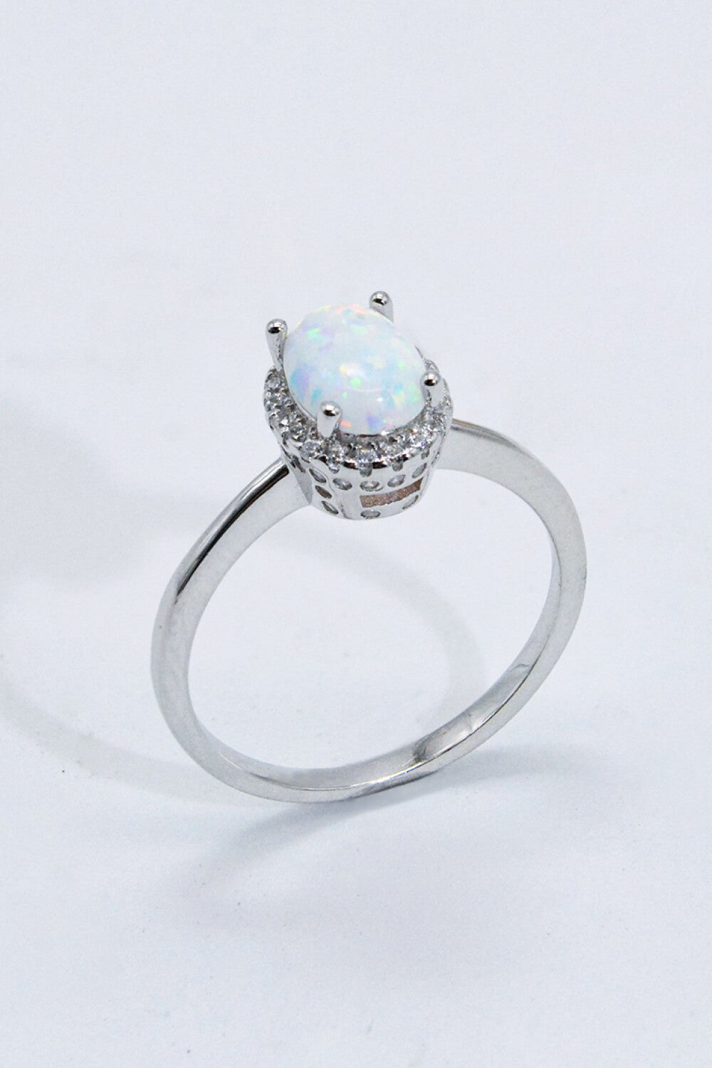 925 Sterling Silver 4-Prong Opal Ring - Kings Crown Jewel Boutique