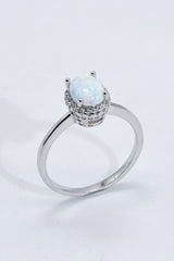 925 Sterling Silver 4-Prong Opal Ring - Kings Crown Jewel Boutique